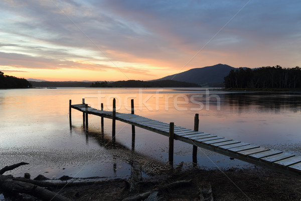 Little Timber Jetty on Wallaga Lake at Sunset Stock photo © lovleah