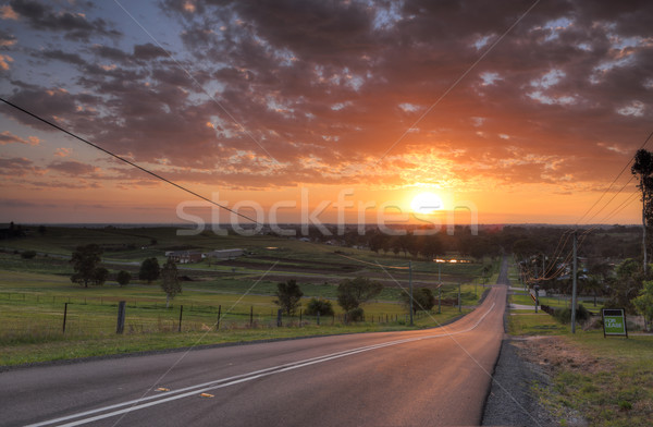 Sunrise over Orchard Hills Penrith Stock photo © lovleah