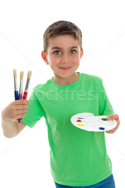 Happy child ready for art and craft Stock photo © lovleah