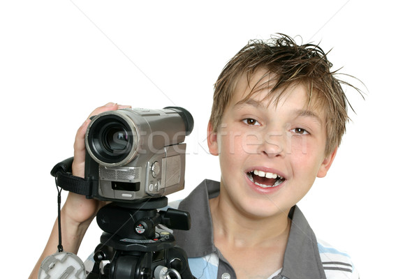 Strzelanie wideo dziecko kamery wideo szczęśliwy Zdjęcia stock © lovleah