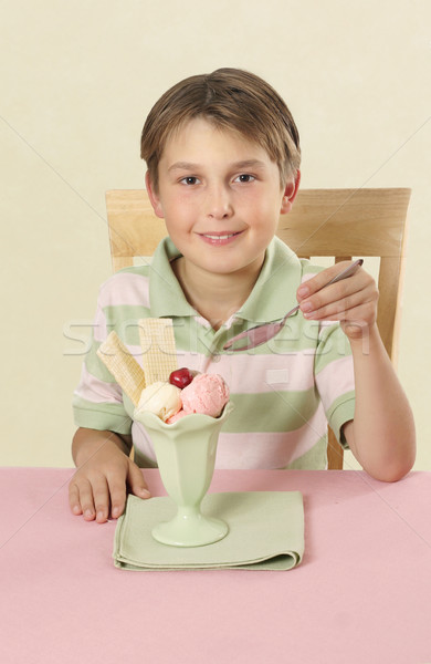Child with frozen ice cream summer dessert Stock photo © lovleah