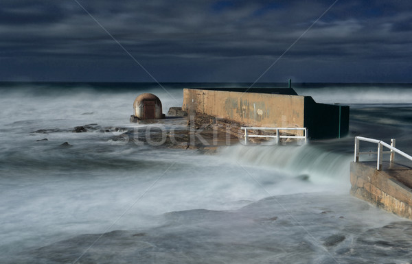 Newcastle Ocean Baths underwater in large swell Stock photo © lovleah