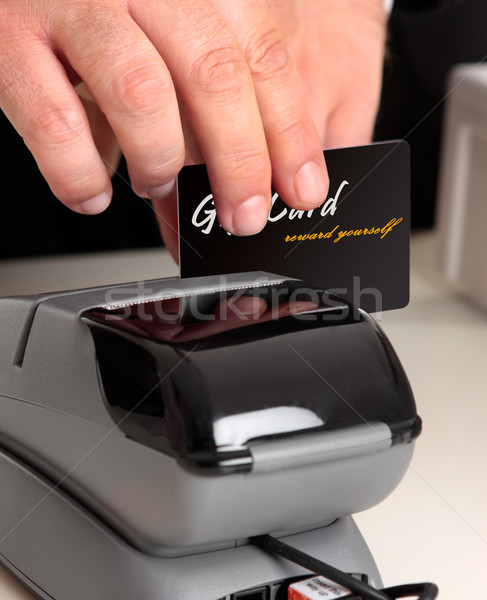Swiping a card through a terminal Stock photo © lovleah