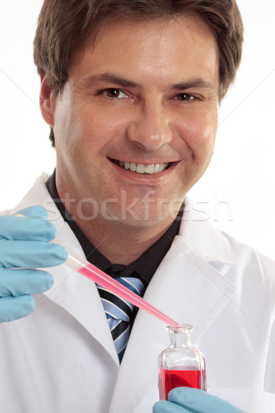 Wetenschapper laboratorium werknemer vrolijk glimlachend bioloog Stockfoto © lovleah