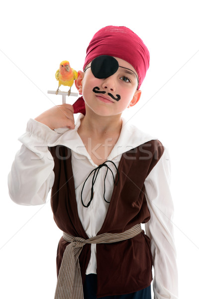 Pirate with pet bird Stock photo © lovleah