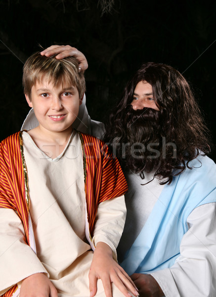 Jesus zegen kinderen moeders weinig handen Stockfoto © lovleah