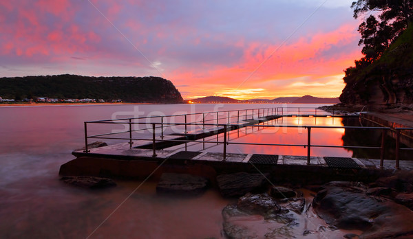Pearl Beach Ocean Pool sunrise - Australia Stock photo © lovleah