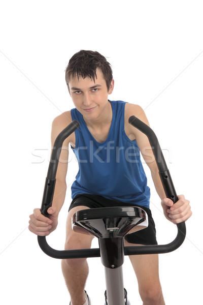 Foto stock: Exercer · bicicleta · fitness · branco