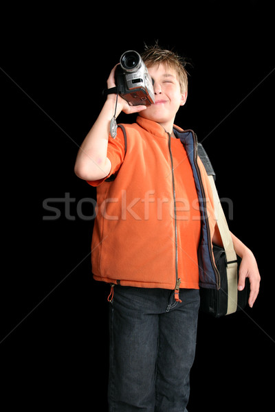 Child filming with digital video camera Stock photo © lovleah