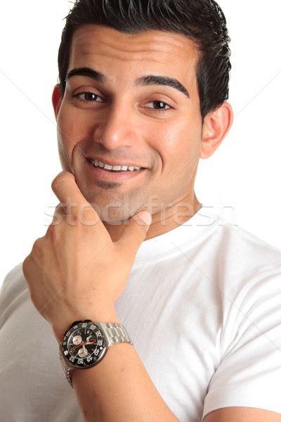 Happy smiling man wearing watch Stock photo © lovleah