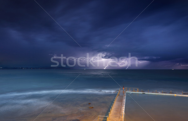 Stock photo: Collaroy storms and lightning