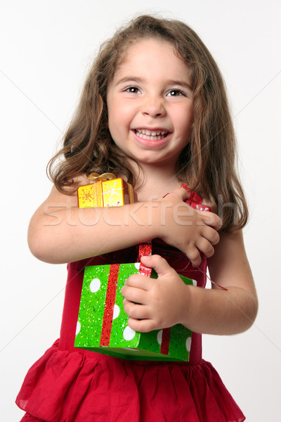 快樂的女孩 孩子 禮物 漂亮 年輕的女孩 商業照片 © lovleah