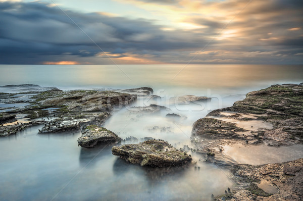 Sereniteit zuiden naar sereen lange blootstelling oceaan Stockfoto © lovleah