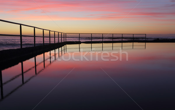 Sunrise at Wombarra Ocean Rock Pool Stock photo © lovleah
