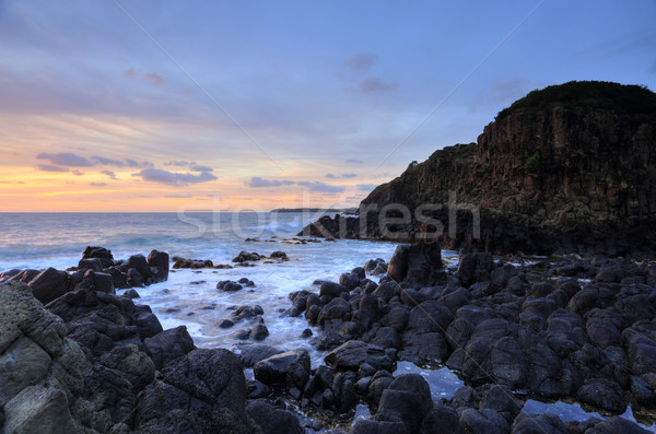 Volcanic rocks of Minamurra at low tide Stock photo © lovleah