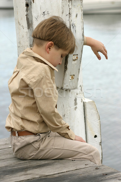 Idő veszteség egy fiú fej alacsony Stock fotó © lovleah