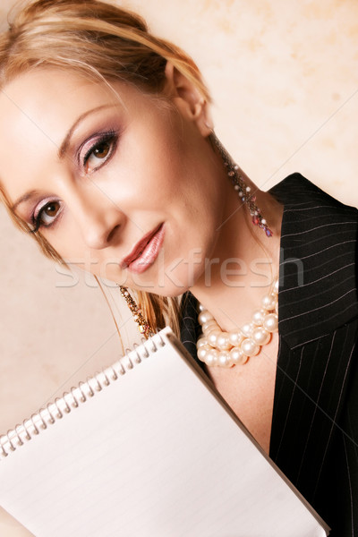 Femeie memo femeie mic afaceri hârtie Imagine de stoc © lovleah
