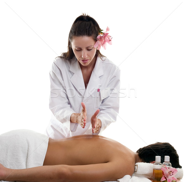 Stock foto: Massage · Hacking · Masseurin · männlich · Kundschaft