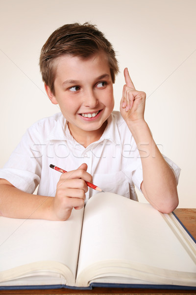 Brainchild schoolboy with idea Stock photo © lovleah