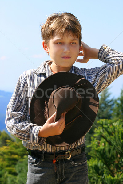 Country farm boy outdoors Stock photo © lovleah