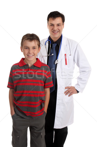 Smiling doctor and happy patient Stock photo © lovleah