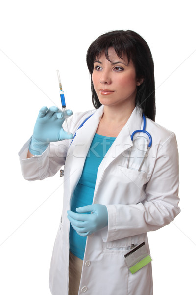 Doctor syringe vaccination Stock photo © lovleah