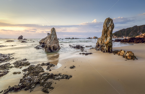 Sur costa madrugada luz playa océano Foto stock © lovleah
