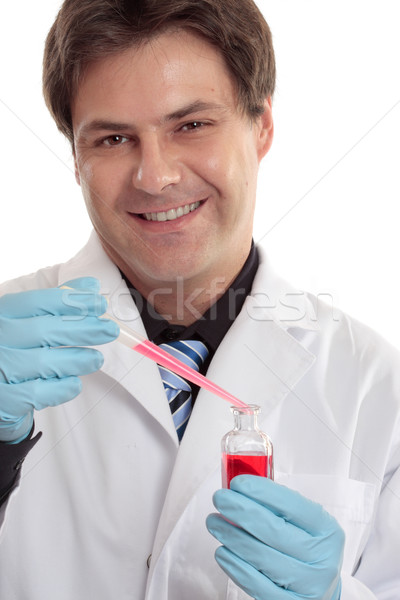 Klinisch farmaceutisch onderzoek medische onderzoeker glimlachend Stockfoto © lovleah