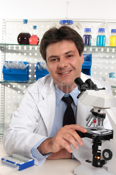 Researcher scientist  sitting at laboratory desk Stock photo © lovleah