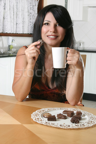 Chocolates and coffee Stock photo © lovleah