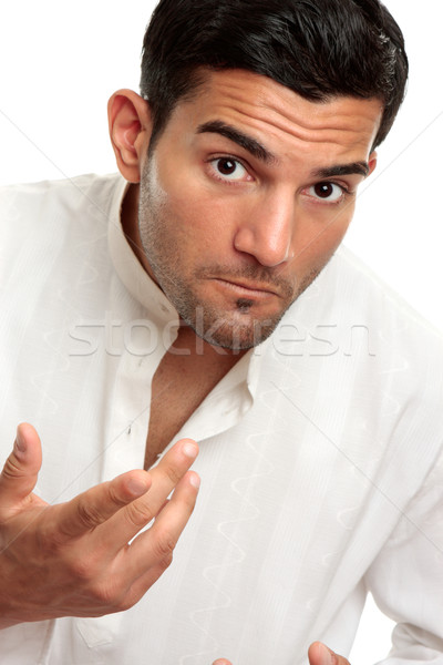 Mann schauen Befragung gestikulieren Erwachsenen ein Stock foto © lovleah