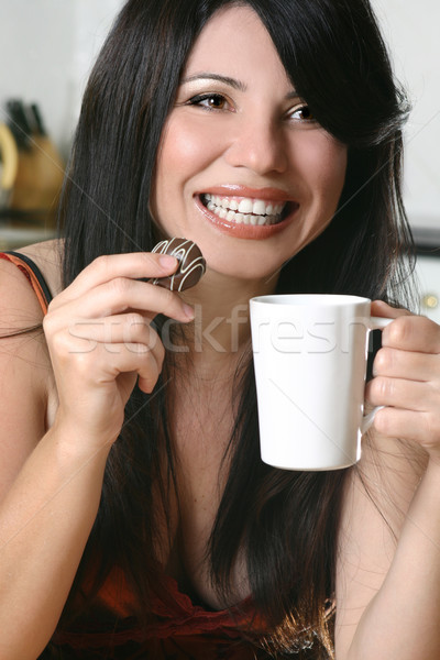 Timeout with coffee and chocolate Stock photo © lovleah