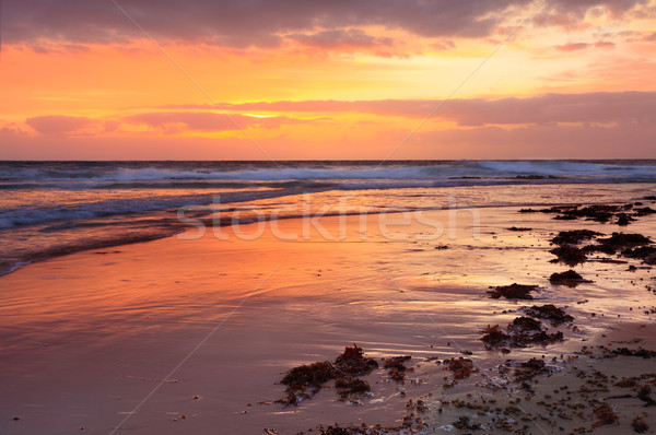 Stock foto: Sunrise · Süden · Eingang · Strand · bewölkt · Sommer