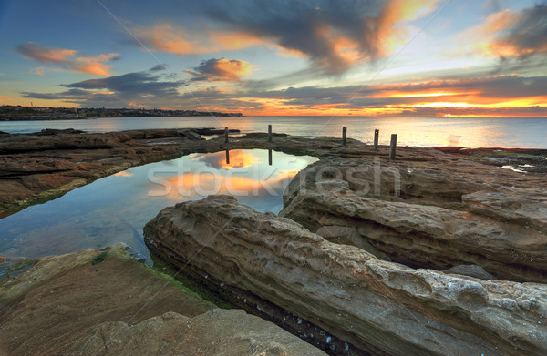 Natural rock pool, South Coogee Australia Stock photo © lovleah