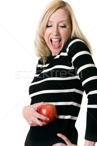 Femminile splendente mela donna mela rossa movimento Foto d'archivio © lovleah