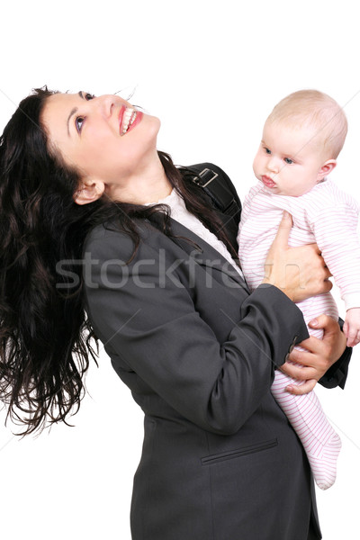 Happy mother holding her baby Stock photo © lovleah