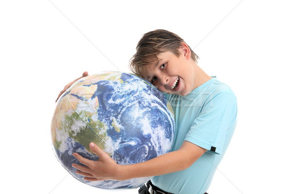Miłości opieki ziemi środowiska młody chłopak ręce Zdjęcia stock © lovleah