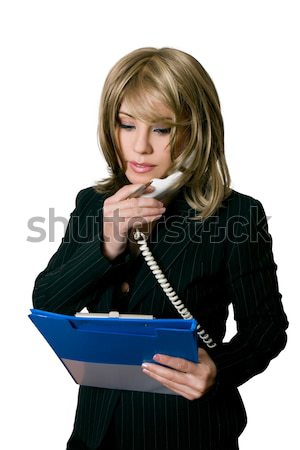 Impiegato file ufficio donna ragazza telefono Foto d'archivio © lovleah