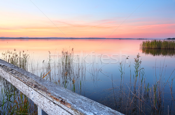 Sonnenuntergang Reflexionen lange Australien lebendig Stock foto © lovleah