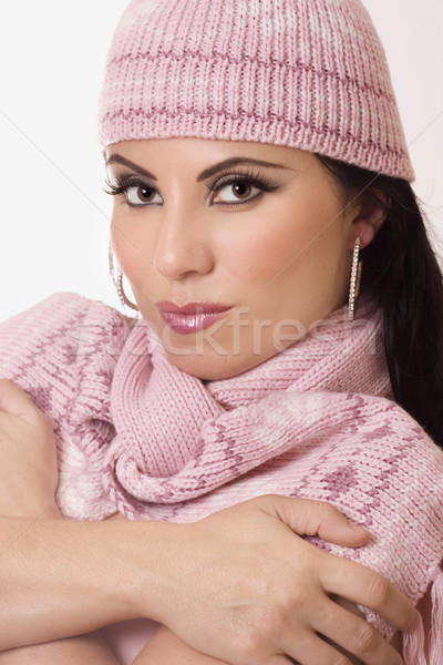 Stock fotó: Női · visel · tél · divat · gyönyörű · nő