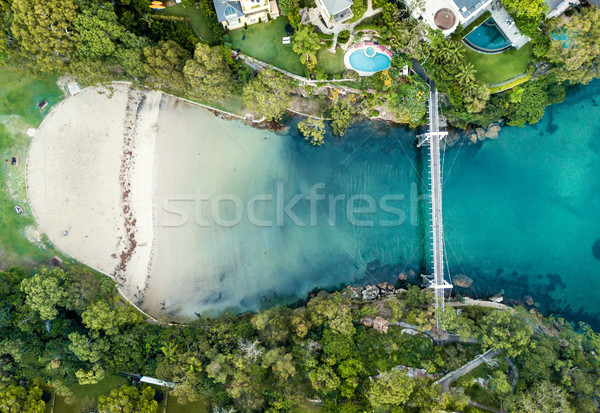 Pedestrian walking bridge over the long narrow bay Stock photo © lovleah