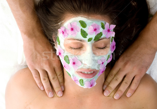 Stock photo: Beauty treatment mask and massage