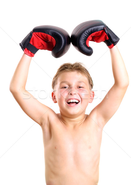 Boxing  Boy Victory Stock photo © lovleah