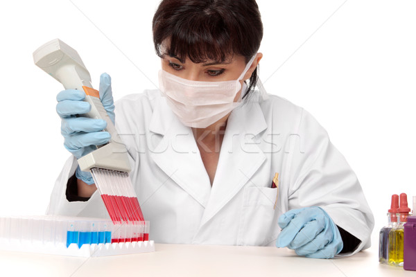 female scientist working in lab Stock photo © lovleah