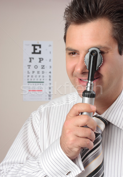 Optometrikus szemorvos szemorvos szem vizsgálat orvos Stock fotó © lovleah