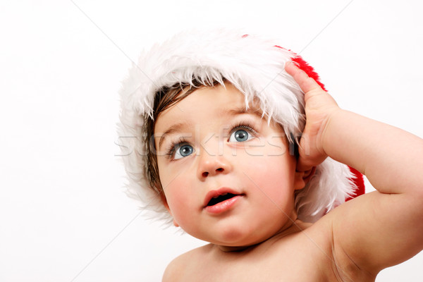 Intreba Crăciun copil copil băiat Imagine de stoc © lovleah