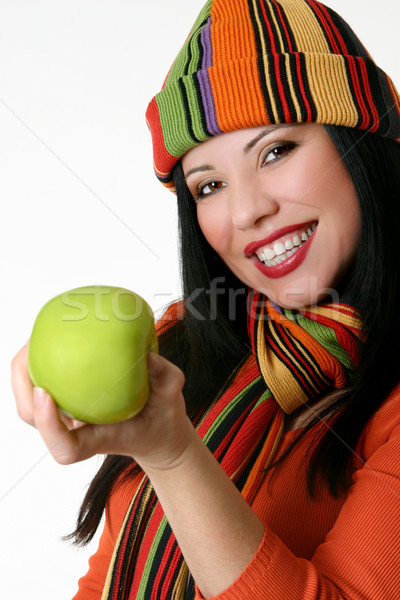 Female holding a fresh green apple Stock photo © lovleah