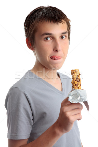 Foto stock: Saboroso · saudável · muesli · bar · nutrição · menino