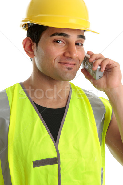 Builder  tradesman on telephone Stock photo © lovleah