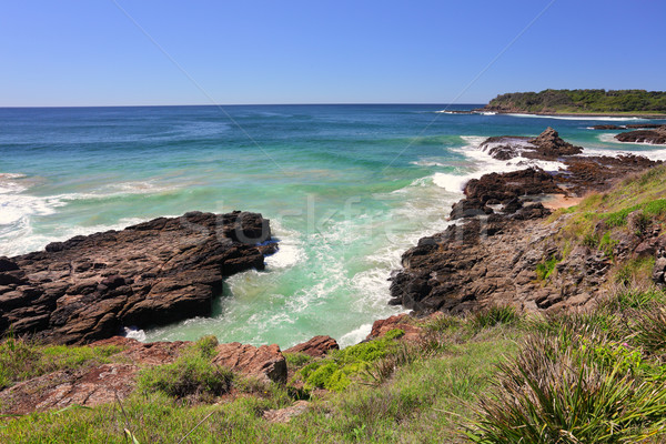 Vulkáni kövek Ausztrália dél part kettő Stock fotó © lovleah